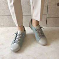 BLANC / BLEU/ブランブルー blanc/bleu 【日本製】【本革】【3E幅】つま先ゆったり オブリークトゥレースアップスニーカー/507088849