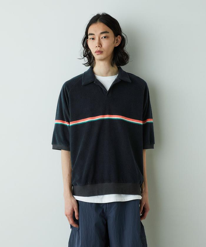 RALPH LAUREN レッド ボーダー スキッパ― パイル ワンピース