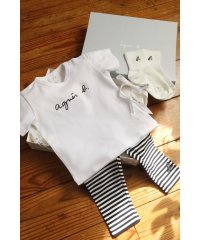 agnes b. BABY/WEB限定 ベビーギフトボックス ロゴTシャツ・ボーダーレギンス・ソックス 3点セット/507993293