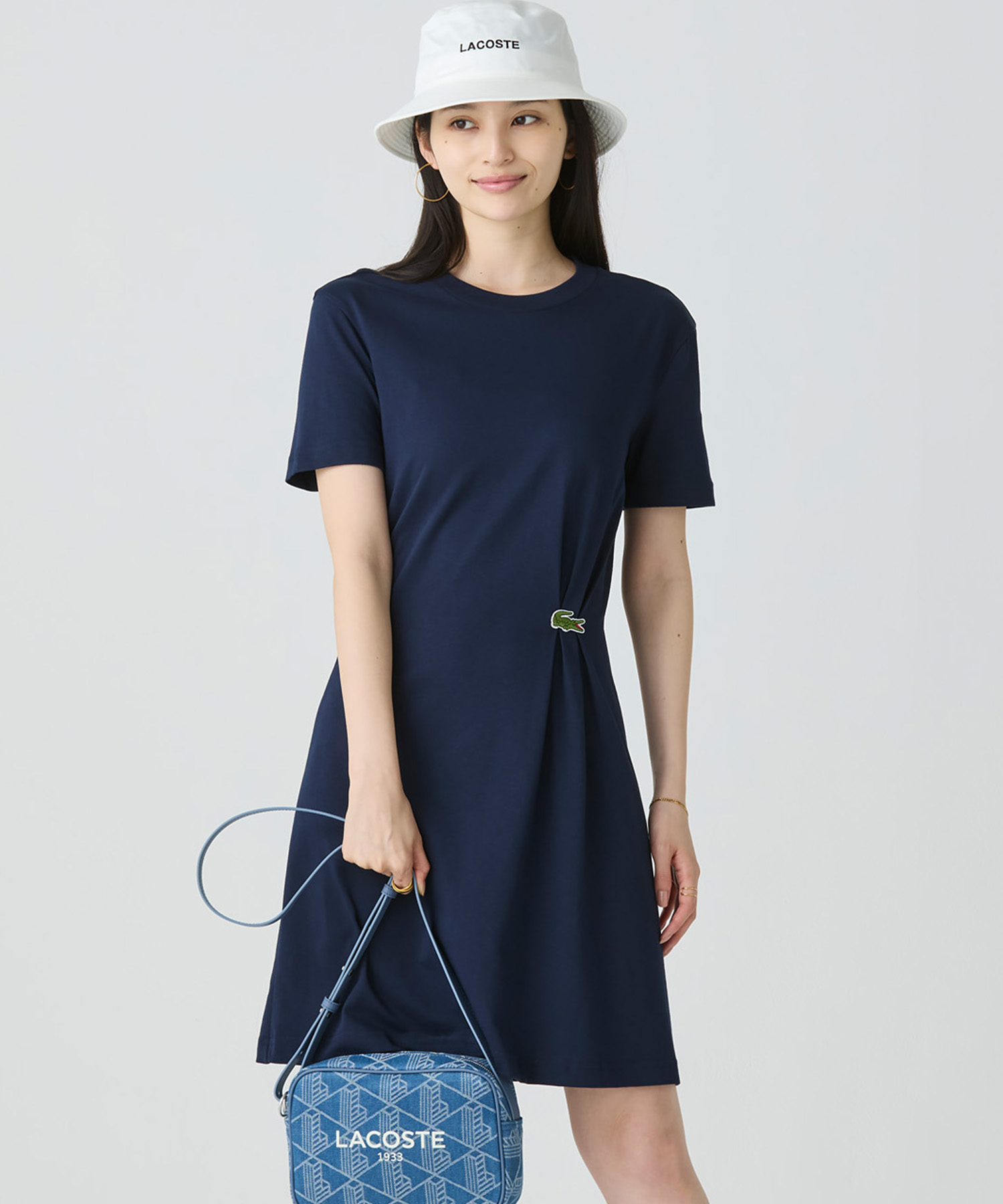 セール】ラコステ LACOSTE ワニロゴプリーツTシャツドレス