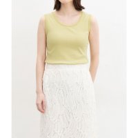 Honeys/ハニーズ Honeys チュール使いタンクトップ トップス タンクトップ UVカット 再生ポリエステル クルーネック チュール 綿混 テレコ素材 無地 レディー/508033127