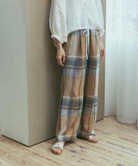 URBAN RESEARCH DOORS/リネンチェックイージーパンツ/508033185