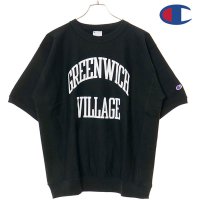 CHAMPION/チャンピオン Champion REVERSE WEAVE SHORT SLEEVE NECK SWEATSHIRT ミッドナイトブラック [C3－B002 S/508033360