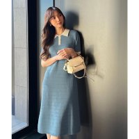 KOBE LETTUCE/コウベレタス KOBE LETTUCE ［ 岡部あゆみさんコラボ ］ リップルボーダーポロカラーニットワンピース [E3448]/508033406