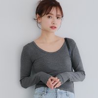 coca/コカ coca とろみリブUネックトップス/508034107
