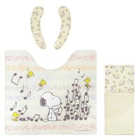 cinemacollection/シネマコレクション cinemacollection スヌーピー トイレ用品 トイレマット＆便座シート＆ペーパーホルダーカバーセット フラワーノーツ ピーナッツ/508034383