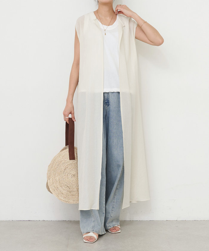 美品】ビアズリー ロングシャツ 長袖 フリル スタンドカラー