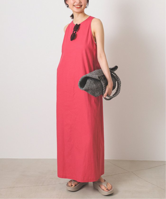 美品 SLOBE IENA リネン ブレンド ノースリーブ ワンピース ブラック 美品 SLOBE IENA リネン ブレンド ノースリーブ ワンピース