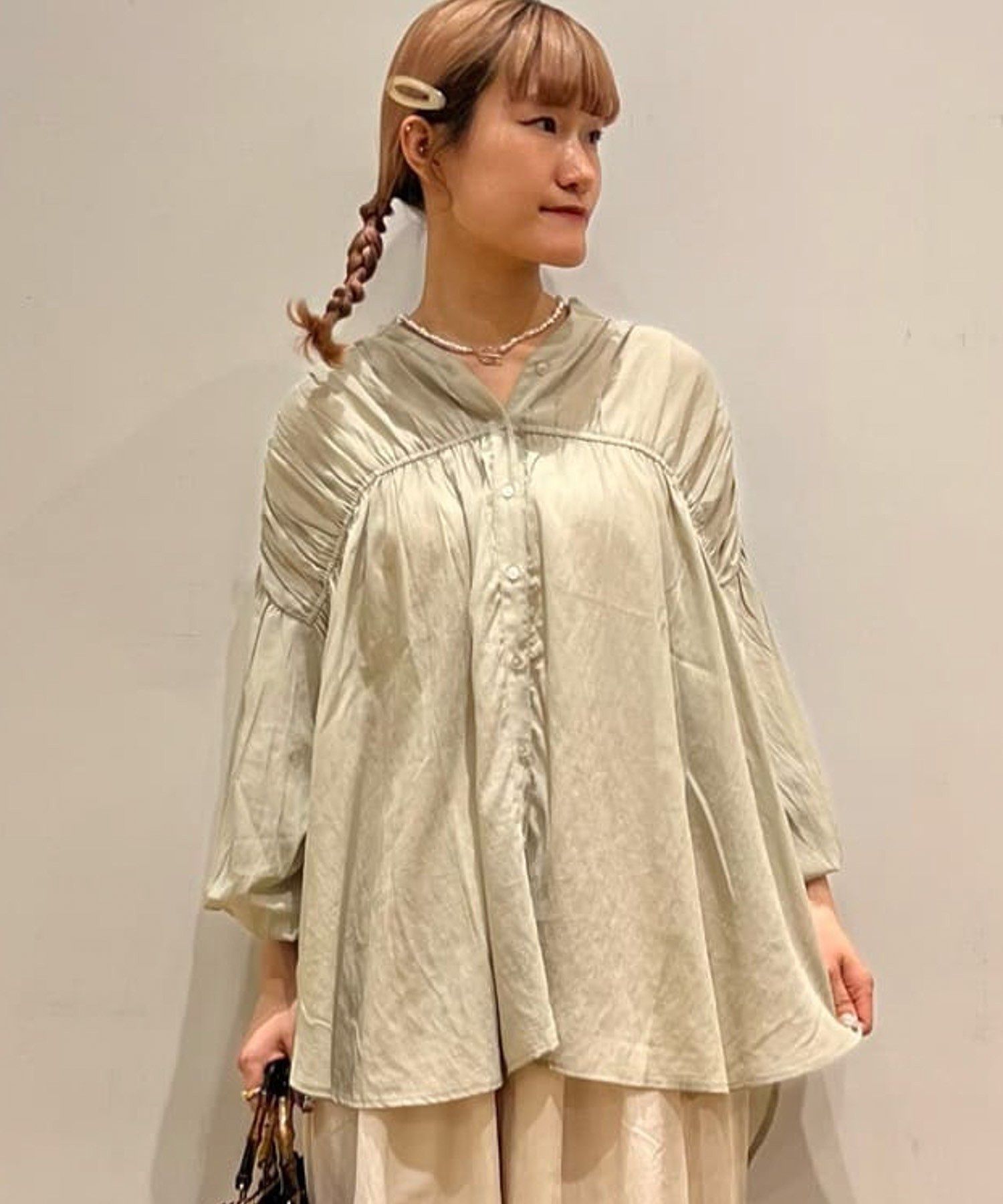 PROPORTION BODY DRESSING｜シャーリングチュニックブラウス24AW