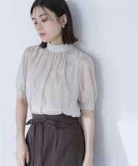 NATURAL BEAUTY BASIC/ハイネックシアーボリュームブラウス/508032941