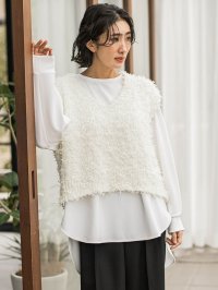 la.f…(Lsize)/ラ エフ エルサイズ la.f…(Lsize) 【大きいサイズ】チュールモールニット≪手洗い可能≫/508036112