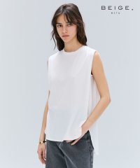 BEIGE，/【BEIGE，ecru/WEB限定・洗える】FINE DRY TOUCH / ねじりデザインコットンノースリーブトップス/508036115