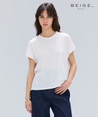 BEIGE，/【BEIGE，ecru/WEB限定・洗える】FINE DRY TOUCH / ねじりデザインコットンクルーネックTシャツ/508036116
