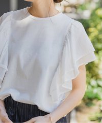 Spick & Span/ファブリックコンビフレアスリーブプルオーバー/508036184