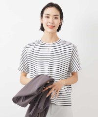 MICHEL KLEIN/ワンポイント刺繍ボーダーTシャツ/508036319