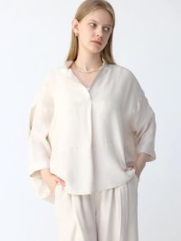 Aga/アーガ Aga キュプラレーヨンスキッパーカラーブラウス/508036469