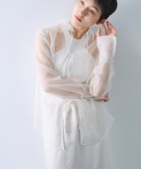  ＣＯＤＥ　Ａ/sheer washer ribbon blouse/508036647