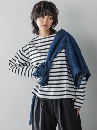 MAYSON GREY/メイソングレイ MAYSON GREY 【WEB限定】ゆるボーダーロングTシャツ/508037212
