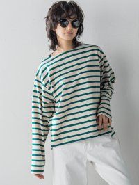 MAYSON GREY/メイソングレイ MAYSON GREY 【WEB限定】ゆるボーダーロングTシャツ/508037212