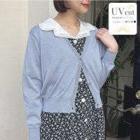 F.i.n.t/フィント F i.n.t 【洗える/洗濯機洗い可/UV加工/5色展開】シアーフラワー釦UVカットニットカーディガン/F&A/508037564