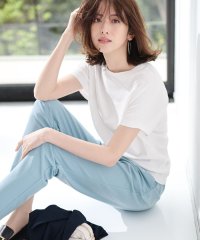 NIJYUSANKU（LARGE SIZE）/【洗える】レーヨンポリエステルストレッチ プルオーバー ニット/508037933