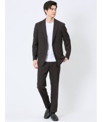 TAKA-Q/タカキュー TAKA－Q 軽量メッシュ レギュラーフィット 2ボタン2ピーススーツ チェックこげ茶/508038176
