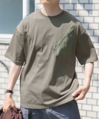 ITEMS URBAN RESEARCH/ジップポケットキリカエクルーネックTシャツ/508038306