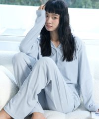 TeddyShop/テディショップ Teddyshop レディース 長袖パステルオープンカラートップス+ロングパンツルームウェア 上下2点セット/508038719