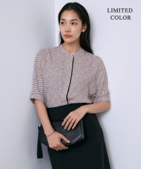 ICB（LARGE SIZE）/【人気のため新色追加・接触冷感・UVケア・速乾・洗える】BackSatinAmunzen 5分袖バンドカラーブラウス/508040112