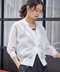 SHIPS WOMEN/〈手洗い可能〉ラミー混 シアー カーディガン/508040328