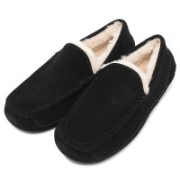 UGG/アグ UGG デッキシューズ モカシン スリッポン アスコット ムートン ブラック メンズ UGG 1101110 BLK/508041739