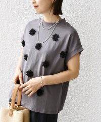 SHIPS WOMEN/【WEB限定】フラワー モチーフ クルーネック TEE/508041746