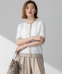 NIJYUSANKU（LARGE SIZE）/【WEB&一部店舗限定/洗える】レーヨンポリエステルストレッチ 半袖 カーディガン/508041831
