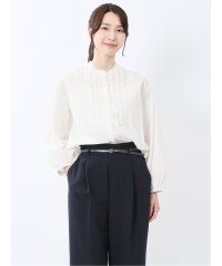 m.f.editorial/ブロード バンドカラー フリル長袖ブラウス/508041860