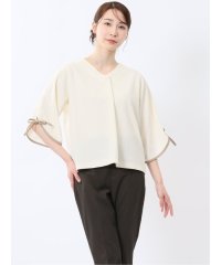 m.f.editorial/カットジョーゼット 配色 7分袖プルオーバー/508041862