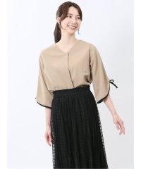 m.f.editorial/カットジョーゼット 配色 7分袖プルオーバー/508041862