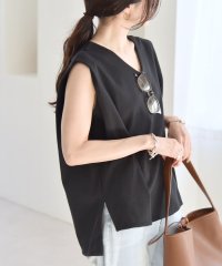 quaranciel/quaranciel:〈接触冷感/汗染み防止加工/洗濯機可能〉Vネック ノースリーブ プルオーバー/508042159