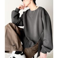 Classical Elf/クラシカルエルフ Classical Elf 《Javaジャバコラボ》シンプルにお洒落を。アシメファスナーラウンドネックポンチトップス/508042548