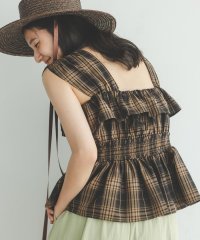 N Natural Beauty Basic/チェックペプラムブラウス/508036505