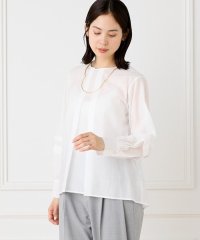 INED/イネド INED 《大きいサイズ》シャイニーローンタックブラウス/508043512