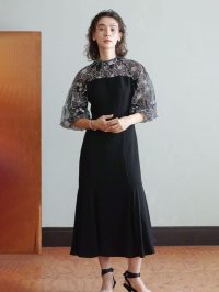 petirobe/プチローブ petirobe フラワー刺繍バルーンスリーブドレス/508044671