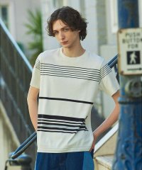 5351POURLESHOMMES/【定番人気】セーターマシーン ボーダー クルーネック ニット Tシャツ/507882585