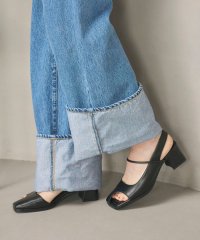 BEAUTY&YOUTH UNITED ARROWS/レザーライク オープントゥ バックストラップミュール/507980499