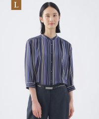 TRANS WORK(L)/【L】【WEB限定カラー】【ウォッシャブル】マルチストライププリントシャツブラウス/508006604