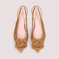 PRETTY BALLERINAS/プリティ・バレリーナ Pretty Ballerinas ELLA suede slingback oversized flower（エラ スエード スリングバ/508045878