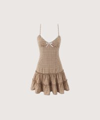 LA POMME petit/ラポミ プチ LA POMME petit Plaid Lace Tiered Cami Dress/508045888