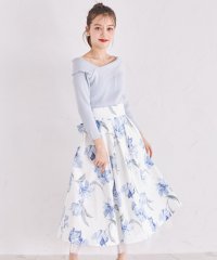 tocco closet/トッコクローゼット tocco closet 3WAYリボン付き後ろチュール×フリル切り替えフラワープリントフレアスカート/508046095