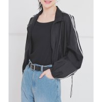 Honeys/ハニーズ Honeys ライン入りシアーブルゾン アウター シアーブルゾン ブルゾン シアー素材 ライン入り ショート丈 ナイロン素材 無地 スポーティー レデ/508046184