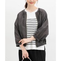 Honeys/ハニーズ Honeys 8分袖シアーブルゾン アウター ジャンパー ブルゾン ジャケット シアーブルゾン シアー素材 再生ポリエステル 無地 レディース/508046186