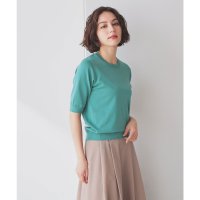 Honeys/ハニーズ Honeys 5分袖クルーネックニット トップス ニット セーター クルーネックニット クルーネック ウォッシャブル ECOVERO レーヨン混 レデ/508046215